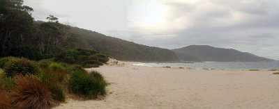 Thursday 19-10-2017 At Depot Beach  I could find no information about why this is called Depot Beach.  But historically, Captain Cook claimed this country as Terra Nullius for England and  named many of the bays, harbours and other landmarks. Other British explorers who followed him did the same. Whatever the reason, we're overwhelmed by the unspoiled beauty of this place.