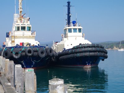 PENT2761-1     MONDAY The Eden Wharf  Twin tug boats, the Wistari and the Willara.