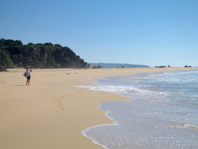 TUESDAY North Tura Beach  Jenni reaches the beach after backtracking for a little bit.