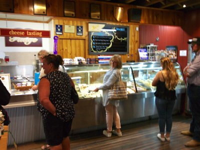 TUESDAY The Bega cheese factory  It's quite a nice little cafe/cheese outlet.  Jenni orders scones for me and a mixed meat/salad/cheese platter for herself.