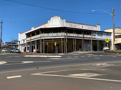 The Grand Hotel has seen better days and could use a coat of paint.  It is a backpackers hotel Built in 1936 and is up for sale for the first time since 1994.