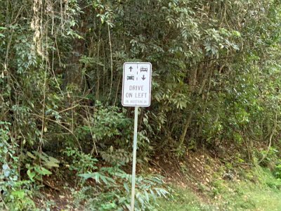 We then visit the Curtain Fig National Park and see this fascinating road sign.