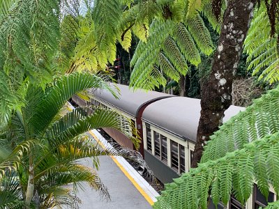 The train that we saw previously at the Falls is parked at the platform.