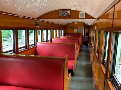 We take a quick look inside one of the carriages and it looks a bit Spartan.