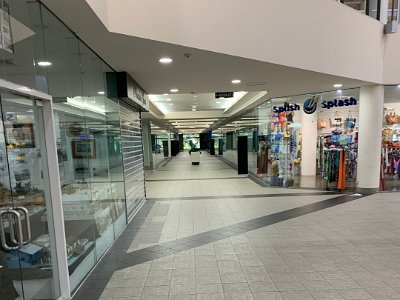 We go into The Pier Shopping Mall and it is deserted.