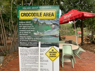 Visitors need to be reminded that crocodiles are actually dangerous animals. Have these people never seen a Tarzan movie?