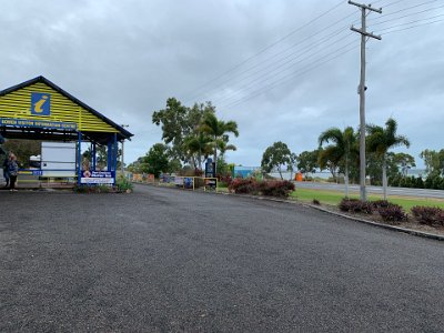 It's back in the car for a couple of hours as we drive to the Bowen Visitor Centre 180 kms farther south. We hope they might sell mango liqueur but no such luck. We buy a couple of items here to present as gifts for the Beasleys who are keeping an eye on our house for us.