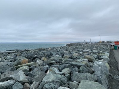 The breakwater contains over 9,500 tonnes of Armour Rock and probably two or three times more core rock ("Armour" rock refers to the size and hardness of the rock, not its geology).