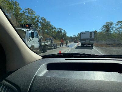 The frustrations begin. Following campervans over single lanes while "roadworks" are carried out.