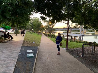 The town is on the Fitzroy River approximately 45 kms from the confluence of  the river and the Coral Sea. Rockhampton has a north and south side with three bridges connecting the two sides, one for trains and two for vehicles and people.