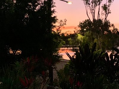 From here, the Fitzroy River runs to the North West and we see a little bit of the sun setting in the West.