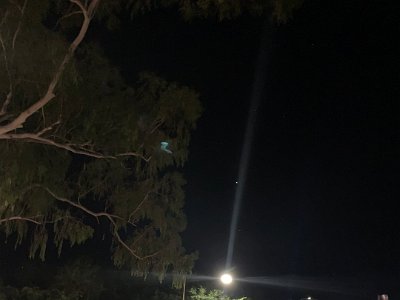 From the restaurant, we can see Jupiter aligning with Saturn - the Great Conjunction. These alignments occur every 19.6 years. Everything about tonight is magical.