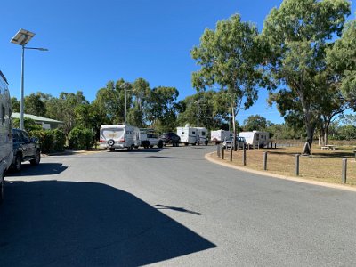 This means that  Grey Nomads  can find free overnight accommodation for their travels throughout Qld. Like all things free, demand exceeds supply. We stop here at Guthalungra at 2:00pm and all the good spots have gone.