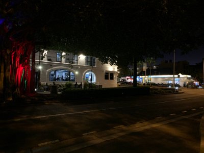 When we finish dinner, we go back outside where it is properly dark. I really like the way they illuminate the Banyan trees in Northern Queensland. Then it's back to  The Strand  where we get a reasonable night's sleep.