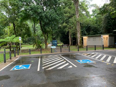 This interesting picture is about the disabled parking and the toilet block; we really need more "reality show" pictures like this.