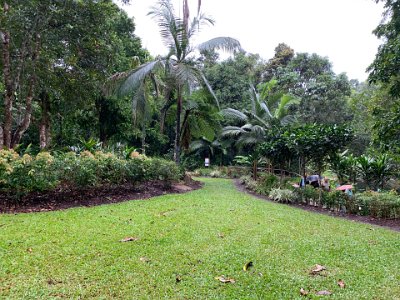 Beautifully maintained park land accompanies the river.