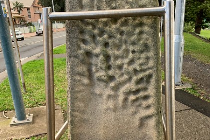 Tuesday 26 July 2022 The plaque reads:  " Kiama's Obelisk  This sandstone survey obelisk was originally installed in 1861. It was the reference point from which all distances in the district were to be measured. In 1959 the obelisk was hit by a runaway truck prompting the council to relocate it to a safer position in Terralong Street. Obelisks symbolise rays of sunlight. They were popular in Victorian cemeteries, particularly in non conformist burial grounds where geometric forms were preferred to religious symbols such as crosses and angels."