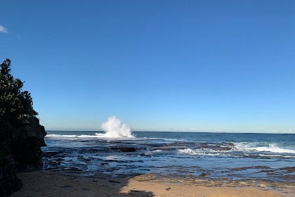 Monday 25 July 2022 Brickyard Point.   "Swimming: It is one of three hazardous little used beaches owing to the dominant rocks and rips, while Brickyard also has boat traffic. Surfing:  At Brickyard, surfers park here to paddle out to the tip of the rock platform off the point where there is a steep right reef break called Headlands. It breaks best when the swell exceeds 1.5 m and is only for experienced surfers. Fishing: All three offer good beach and rock gutters, together with the boat ramp at Brickyard."