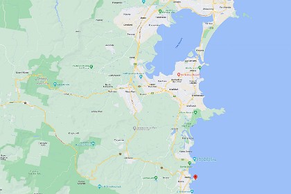 Tuesday 26 July 2022 From Mount Keira we drive down to Kiama, a lovely coastal town. Port Kembla is at the top of the map and Kiama is at the bottom.