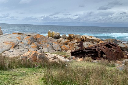 Saturday 28 May, 2022 - Bingie Bingie Another reason to come here is this old rusting boiler from the wreck of the SS Monaro.