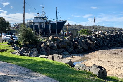 Thursday 26 May, 2022 Ulludulla has pretty much been ruined as a beauty spot with an ugly stone breakwater.