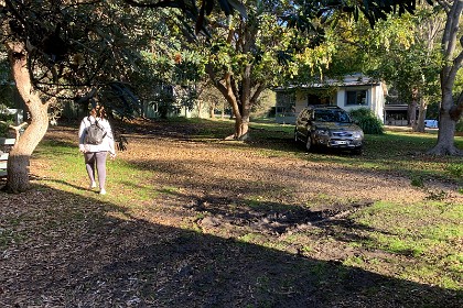 Thursday 26 May, 2022 We nearly get bogged in the soft, squishy ground. We park up under the trees instead of next to the cabin.