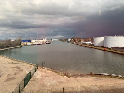 Sunday, 19 March 2023 One of the canals near Mulhouse.