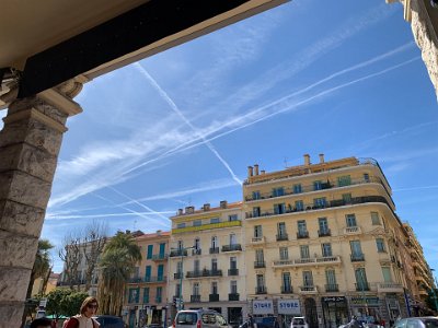 Thursday, 16 March 2023 Menton.  After alighting the train & leaving the station (a bit challenging with a huge station renovation going on), I found the Tourist Office then rested my feet for a bit here at Residence Les Jardins Bioves...