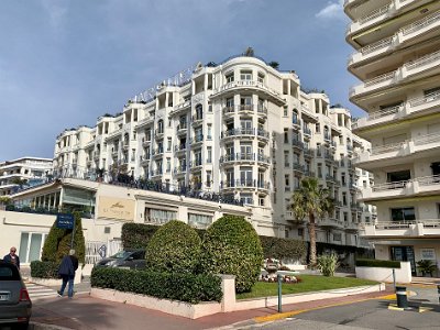 Thursday, 9 March 2023 On the waterfront at Pointe Croisette, Cannes.  Hotel Martinez is a really beautiful building & apparently one of those 'in' places to stay.