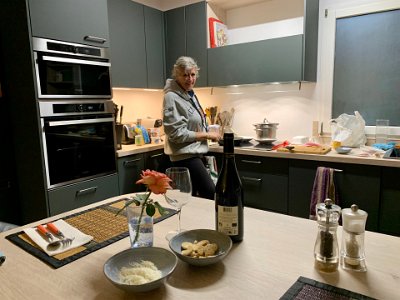 Thursday, 9 March 2023 Sussie is a great cook...looking right at home in her new kitchen (mostly finished the day before I arrived).