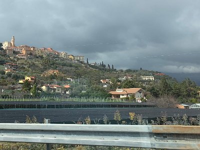 Tuesday, 14 March 2023 Diano Castello...closer to the border, there are many flower farms.  Sussie said these farms provide flowers for the shops & markets in the south of France.