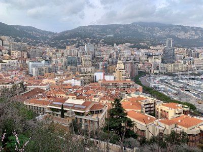 Tuesday, 7 March 2023 Now looking over La Condamine in the foreground...it's the second oldest area in Monaco (after Monaco Ville) & has a farmers market that dates back to 1880.