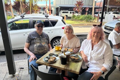 30th December, 2025   The next morning we meet up again with Bonnie (at a restaurant opposite the Mexican restaurant in Sawtell) for breakfast. From here, it is straight back home all the way with Jenni driving and doing an excellent job. PS.  My Driver License is now restricted to a 10 km radius from our home - my choice.