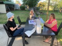 Xmas at Kandos with Jacqui and Jess 25/12/2025  We had pre-Xmas snacks on the back veranda; biscuits, crackers, cheeses, spreads, stuff like that. It was very relaxing; and just a bit filling.