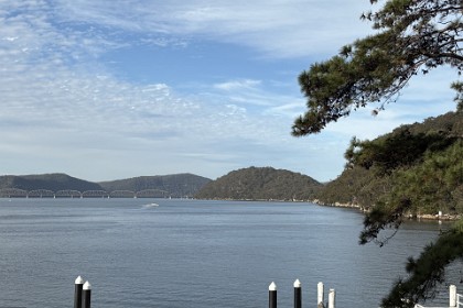 Sunday, 5th July 2025  That's the railway bridge in the distance and it connects the small town of Brooklyn to Newcastle in the North and Sydney to the south. Brooklyn was once a fishing village, a half day drive from Sydney city. Now it's just a small town surviving on tourism.
