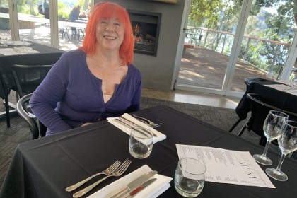 Sunday, 5th July 2025 It's our 50th anniversary  and we celebrate the occasion by going to our favourite restaurant, the Estuary Restaurant at Kangaroo Point.  They give us a seat in front of the fire because it's only between 10° and 12° today.