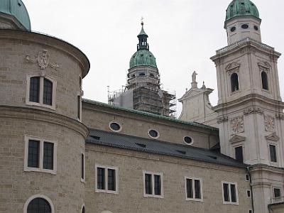 Monday 10  April, 2006   The Salzburg Cathedral is a 17th century baroque cathedral dedicated to Saint Rupert of Salzburg. It is the site of Mozart's baptism.