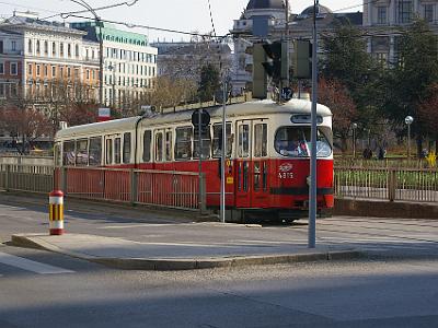 Saturday 8 April, 2006  The light rail system in Vienna is partly underground as we discover later. Here it's coming back to ground level.