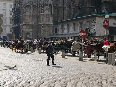 Sunday 9  April, 2006  Near the church. Tourism is big business in Vienna.