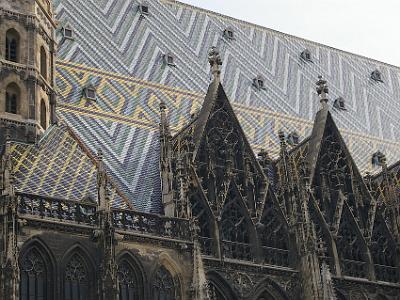 Sunday 9  April, 2006  Stephansdom's roof is ornately patterned, richly coloured and covered by 230,000 glazed tiles.