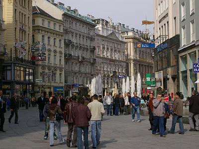 Sunday 9  April, 2006  The Stephansdom leads into Karntnerstrasse which is now a pedestrian mall.  It seems to be Vienna's main shopping plaza.