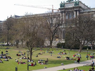 Sunday 9  April, 2006  The Burggarten in front of the Hofberg. It was once the private strolling area of the emperor.