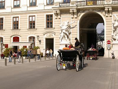 Sunday 9  April, 2006  The main entrance to the Hofburg Palace from Michaelerplatz leads to a huge courtyard . A second passageway then leads from that courtyard to the oldest area of the palace.