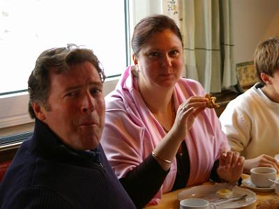 Tuesday 11  April, 2006   At breakfast in the Alpenblick, we meet up with Mike and Dani Barrett - long time friends of the family.