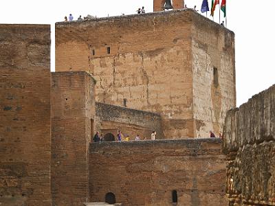 Sunday 2 April, 2006  On the northern side of the fortress looking towards the Watch Tower.  Below the horizontal  wall in the middle of the picture is the Arms Gate, one of the main entrances to the tower.