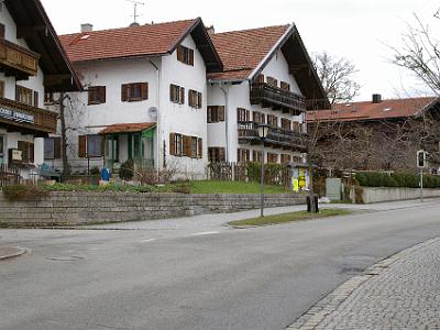 Friday 14 April, 2006  Looking up the main street of Deining.  Amazingly, we're only about 20 km south of Munich and we're still in a rural area. That's a bakery on the left.