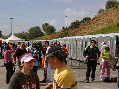 Saturday 25 March, 2006  With a crowd of over 131,000  rows of toilets were required.