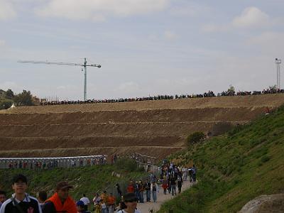 Saturday 25 March, 2006  Look at the rows of motorcycles on the horizon. It looks like Indians across the ridge in a cowboy movie.