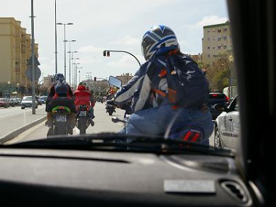 Saturday 25 March, 2006  The riders were mad. Apparently they take over Jerez for the weekend and the cops turn a mostly blind eye to the street racing, wheelies and burnouts. Victorian police could learn a few lessons about over-reacting at the Australian GP.