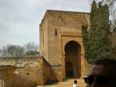 Saturday 1 April, 2006  The Tower of Justice, built in 1348, is the original entrance gate to the Alhambra. The   hand of Fatima  , a talisman against the evil eye, is carved into the keystone above the gate. Fatima was the daughter of the prophet Muhammad.  A key, the symbol of authority, occupies the corresponding place on the interior.